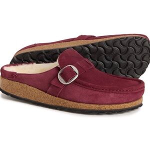 NWT Birkenstock Buckley Shearling-Lined Clogs - Suede, Narrow Width